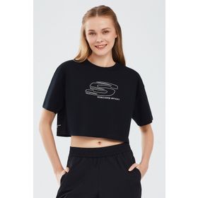 Skechers S241014-001 Siyah Kadın T-shirt