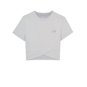 Skechers S241133-003 Performance Coll. W Short Sleeve Antrasit Bisiklet Yaka Kadın T-shirt