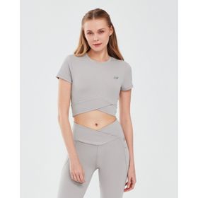 Skechers S241133-003 Performance Coll. W Short Sleeve Antrasit Bisiklet Yaka Kadın T-shirt