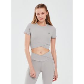 Skechers S241133-003 Performance Coll. W Short Sleeve Antrasit Bisiklet Yaka Kadın T-shirt
