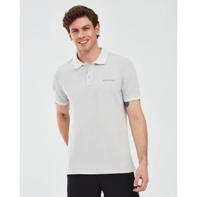 Skechers S241165-035 Gri Polo Yaka Erkek T-shirt