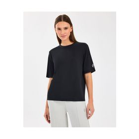 Skechers S2510327-001 W Lounge Regular Crew Neck Siyah Kadın T-Shirt