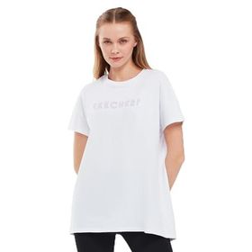 Skechers W Graphic Tee Crew Neck Beyaz Kadın T-shirt