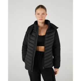 Skechers W Outerwear Padded Jacket S242042-001 Siyah Kadın Mont