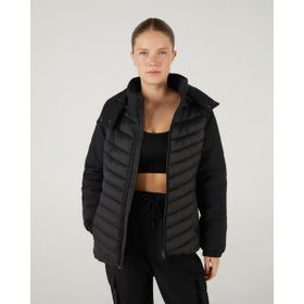 Skechers W Outerwear Padded Jacket S242042-001 Siyah Kadın Mont