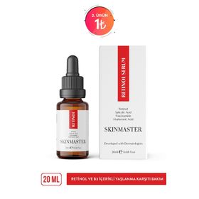 Skinmaster Retinol ve B3 İçerikli Yaşlanma Karşıtı Retinol + BHA + Niasinamid + HA 20 ml Bakım Serumu