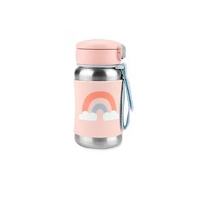 Skip Hop 350 ml Gökkuşağı Desenli Pipetli Pastanmaz Çelik Suluk