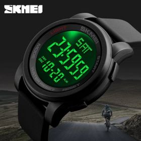 Skmei Dijital Spor Işıklı Gümüş Metal Moda Şık Trend Erkek Kol Saati