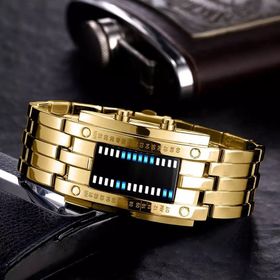Skmei Sewor Kasa Gold Renk Led Işıklı Tasarım Kol Saati