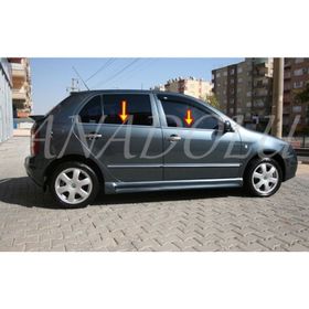 Skoda Fabia 1999-2008 Paslanmaz Çelik 4 Parça Krom Cam Çıtası