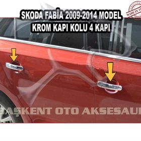 Skoda Fabia 2008 2014 Paslanmaz Çelik 4 Kapı Krom Kapı Kolu