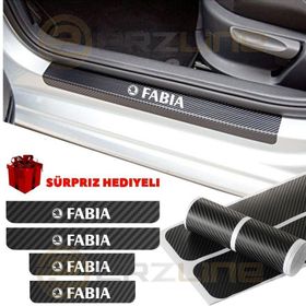 Skoda Fabia 4 Adet Karbon Kapı Eşiği Sticker