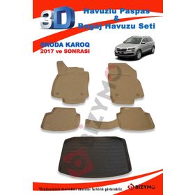 Skoda Karoq 2017 ve Sonrası Bej Paspas ve Bagaj Havuzu