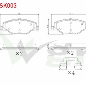 Skoda Octavia 2010/2012 155,2x72,7x19,3 Kablolu Ön Fren Balatası