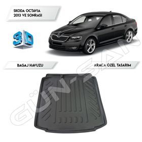 Skoda Octavia 2013 Ve Sonrası 3d Bagaj Havuzu