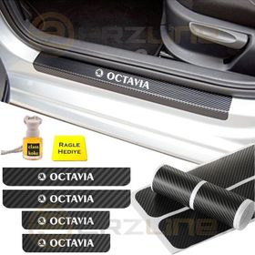 Skoda Octavia 4 Adet Karbon Kapı Eşiği Sticker