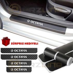 Skoda Octavia 4 Adet Karbon Kapı Eşiği Sticker