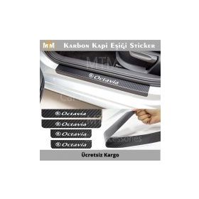 Skoda Octavia 4 Adet Karbon Kapı Eşiği Sticker