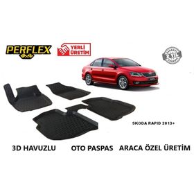 Skoda Rapid 2013 3D Havuzlu Paspas