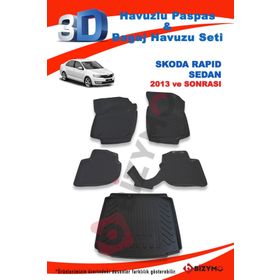 Skoda Rapid Sedan 2013 ve Sonrası Paspas ve Bagaj Havuzu
