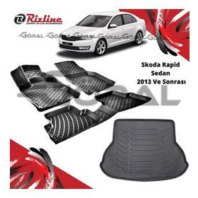 Skoda Rapid Sedan 2013 ve Sonrası Paspas ve Bagaj Havuzu