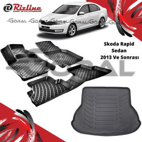 Skoda Rapid Sedan 2013 ve Sonrası Paspas ve Bagaj Havuzu