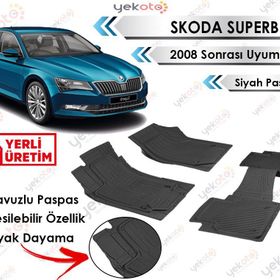 Skoda Superb 2008 Sonrası Siyah Havuzlu Paspas