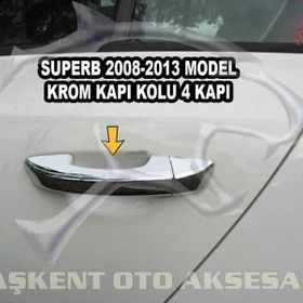 Skoda Superb 2009 2012 Paslanmaz Çelik 4 Kapı Krom Kapı Kolu