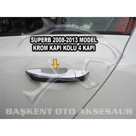 Skoda Superb 2009 2012 Paslanmaz Çelik 4 Kapı Krom Kapı Kolu