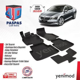 Skoda Superb 4D Havuzlu Kauçuk Paspas Takımı 2015 Üzeri A Kalite