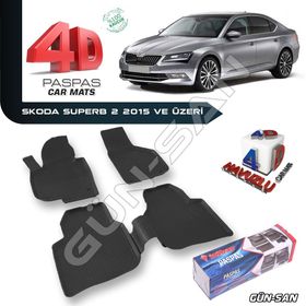 Skoda Superb 4D Havuzlu Kauçuk Paspas Takımı 2015 Üzeri A Kalite