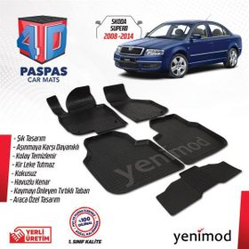 Skoda Superb 4D Havuzlu Kauçuk Paspas Takımı 2015 Üzeri A Kalite