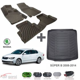 Skoda Superb Set 2008-2014 3D Havuzlu Paspas
