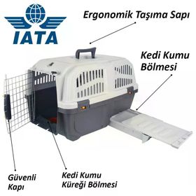 Skudo Lata 3 60 cm Tuvaletli Kedi Köpek Seyahat Kafesi