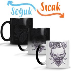 Skull Soldier Soldado Caveira Sihirli Porselen Kupa