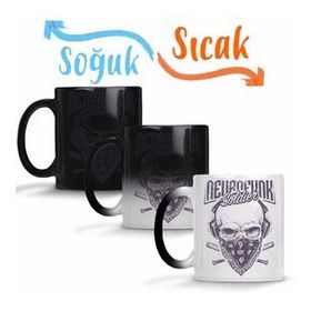 Skull Soldier Soldado Caveira Sihirli Porselen Kupa