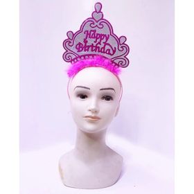 Skygo 24x15 cm Happy Birthday Neon Pembe Renk Doğum Günü Tacı