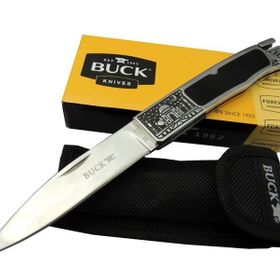 Skygo Buck Knives BK-001BRV 23 cm Metal İşlemeli Sap Kılıflı Kamp Çakı