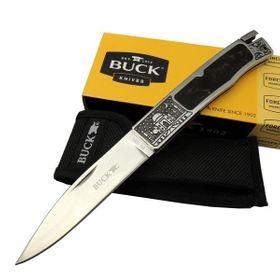 Skygo Buck Knives BK-001BRV 23 cm Metal Kauçuk İşlemeli Sap Kılıflı Kamp Çakı