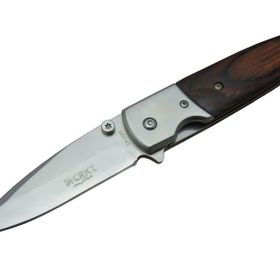 Skygo CRKT CR-0083 16.5 cm Koyu Ahşap Sap Otomatik Kılıflı Kutulu Kamp Çakı