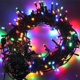 Skygo RGB 8 Fonksiyon 100 Led Fişli Uzatma Kablolu Siyah Kablo 10 m Boncuk Lamba