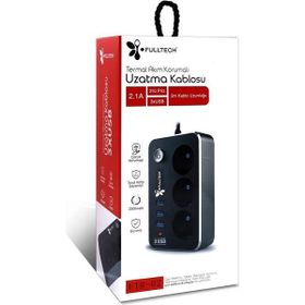 Skygo TGFTR02 3xUSB 2 mt Kablo Anahtarlı Akım Korumalı Priz