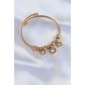 Skygo TJ-BB6089 316L Çelik Gold Renk Zirkon Taşlı Model Charm Bileklik