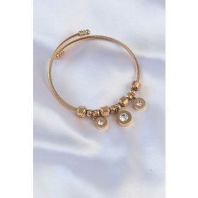 Skygo TJ-BB6089 316L Çelik Gold Renk Zirkon Taşlı Model Charm Bileklik