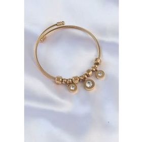 Skygo TJ-BB6089 316L Çelik Gold Renk Zirkon Taşlı Model Charm Bileklik