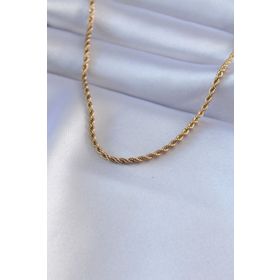 Skygo TJ-BKO7586 316L Çelik Gold Renk Burgu Model 45 cm Kadın Kolye