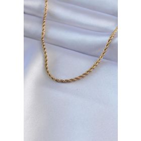 Skygo TJ-BKO7586 316L Çelik Gold Renk Burgu Model 45 cm Kadın Kolye