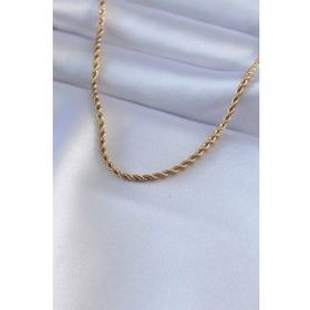 Skygo TJ-BKO7586 316L Çelik Gold Renk Burgu Model 45 cm Kadın Kolye