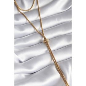 Skygo TJ-BKO8286 316L Çelik Gold Renk Tüp Zincir Asansör Model Kadın Kolye