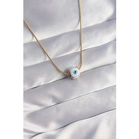 Skygo TJ-BKO8757 316L Çelik Gold Renk Mineli Nazar Model Kolye